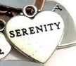 Serenity Heart Charms - Silver